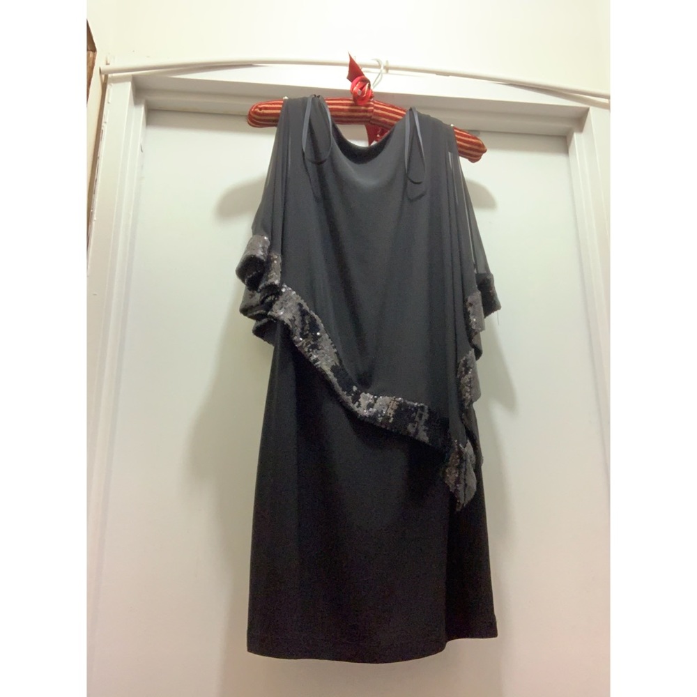 XSCAPE- Black/Navy Sequin Formal Dress-Size 6